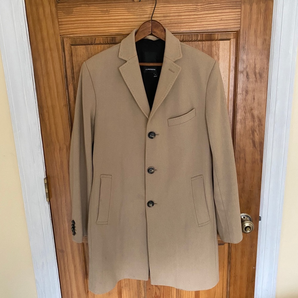 J.Lindeberg Italian wool-blend tan topcoat